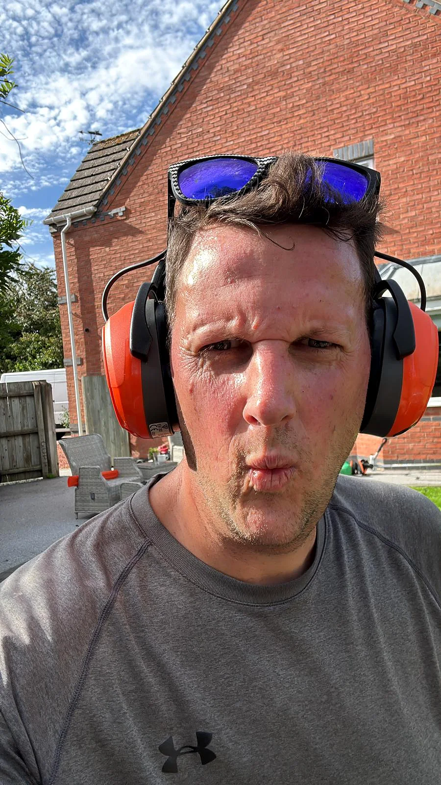 Tom from TrueCut Groundcare in his ear defenders